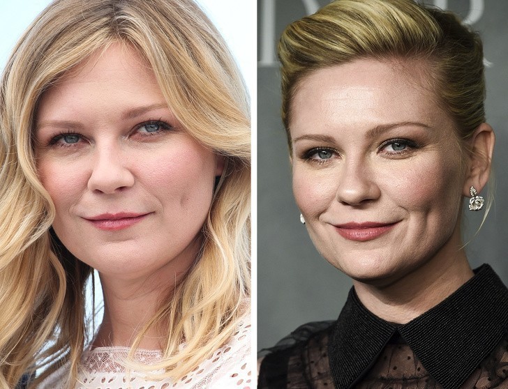 12. Kirsten Dunst uśmiecha się jednym kącikiem ust.