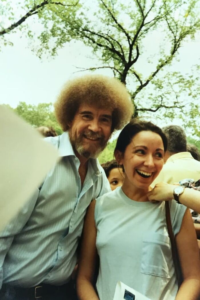 #8 Moja mama i Bob Ross podczas wydarzenia w Central Parku w Nowym Jorku w 1989 roku.