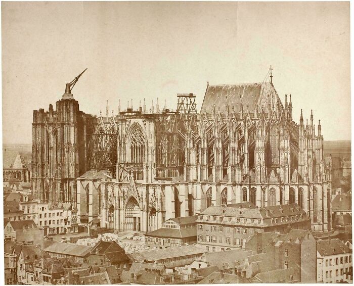 Katedra w Kolonii w trakcie budowy (1855)