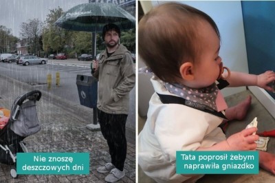 Pomysłowy tata chwalił się mamie jak opiekuje się dzieckiem, gdy ona pracuje