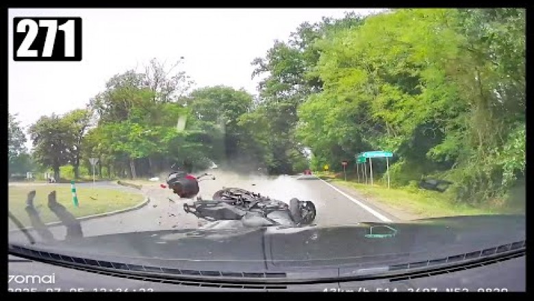 Dziadek kontra motocyklista. Groźny dzwon osobówki i motocykla [NAGRANIE]
