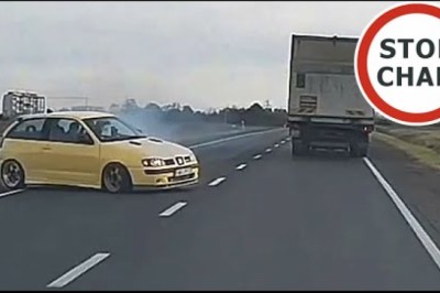 Kierowca BMW wyprzedzając na czołówkę staranował Seata. Kierowca ruszył za nim w pościg
