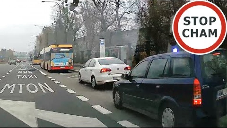 Szybka kara dla cwaniaka, który chciał być szybszy od innych. Nagranie z Warszawy