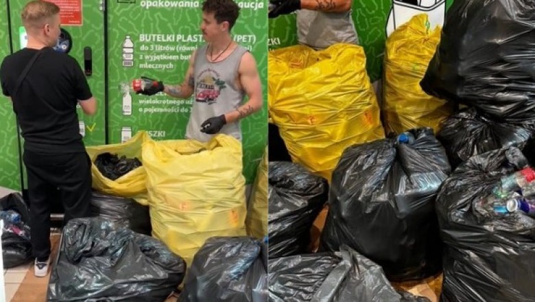 Przyszedł z ponad 4,5 tysiącami butelek. Za jednym razem zgarnął 2300 zł. Nagranie podbija internet