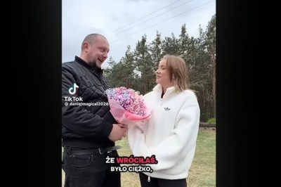 Czy rozstanie to była zaplanowana ściema? Magical dał kwiaty w prezencie, a ona je przyjęła