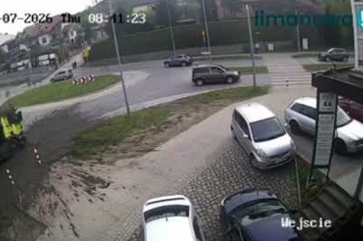 Śmierdzący osad z oczyszczalni wylał się na rondo w centrum Limanowej. Jest nagranie z monitoringu