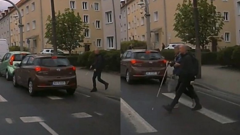 Niewidomy kontra auto na przejściu dla pieszych. Bo jemu bardzo się spieszyło przejechać