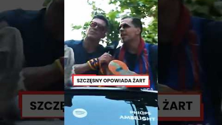 Szczęsny opowiada kawał Lewemu siedząc na dachu autobusu i świętując mistrzostwo