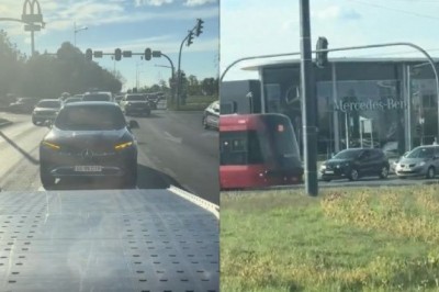 Nagranie z Łodzi hitem. Wyjechały nowym Mercedesem z salonu i musiały wezwać lawetę na pierwszym skrzyżowaniu